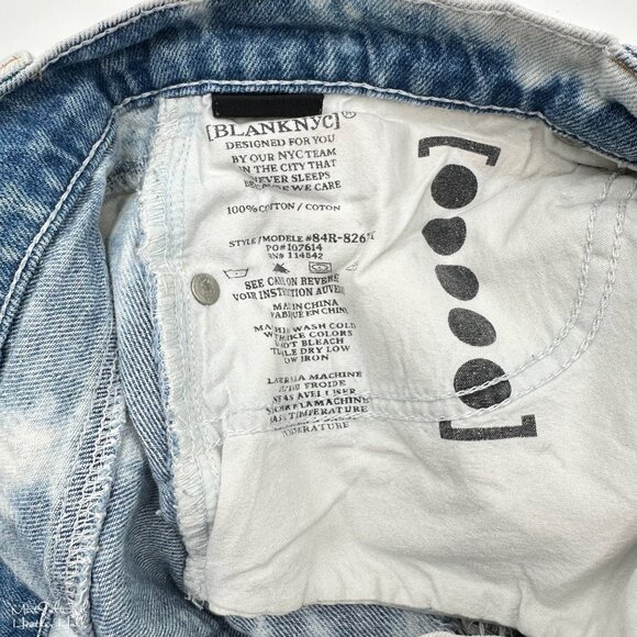 Blank NYC The Barrow Tie-Dye Ripped Distressed Denim Shorts Size 31 - Picture 8 of 8